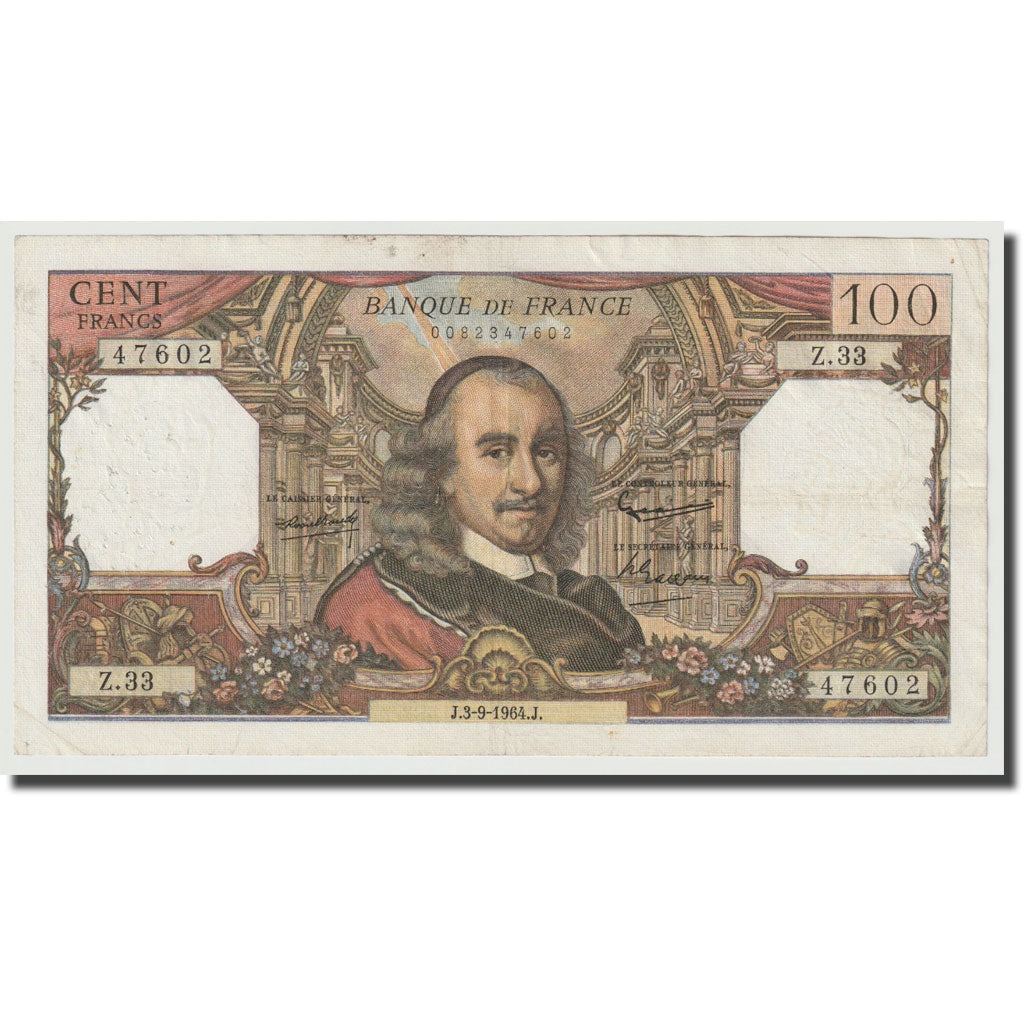 Francia, 100 Francs, Corneille, 1964, 1964-09-03, MB+, Fayette:65.03, KM:149a