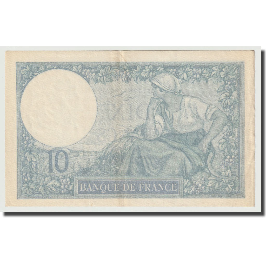 France, 10 Francs, Minerve, 1926, 1926-08-11, AU(50-53), Fayette:6.11, KM:73d