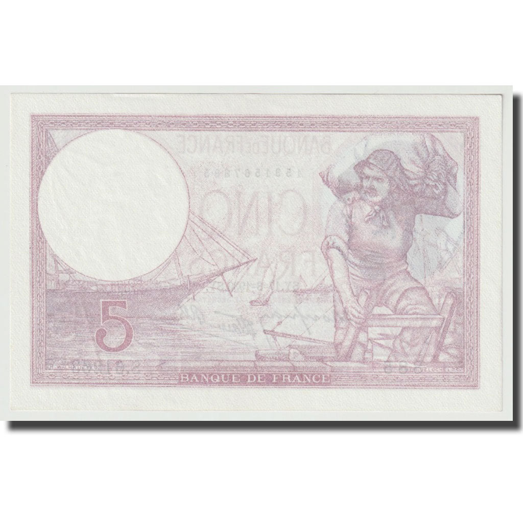 Frankrijk, 5 Francs, Violet, 1939, 1939-08-17, NIEUW, Fayette:4.6, KM:83