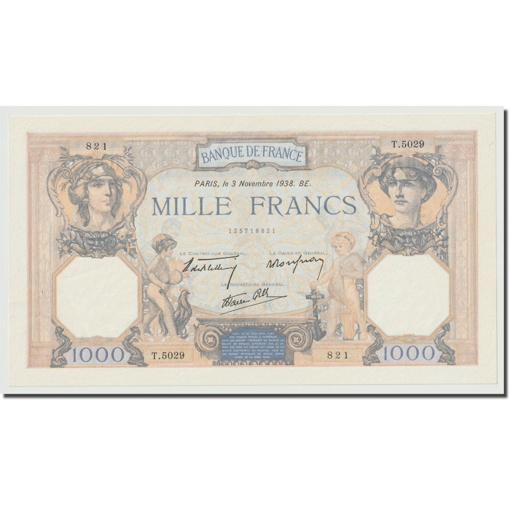 Frankreich, 1000 Francs, Cérès et Mercure, 1938, 1938-11-03, UNZ-
