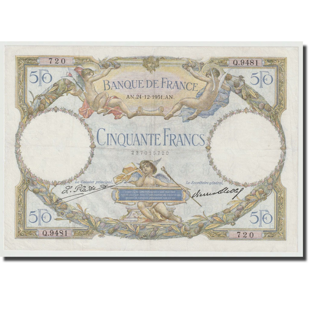 France, 50 Francs, Luc Olivier Merson, 1931, 1931-12-24, AU(50-53)