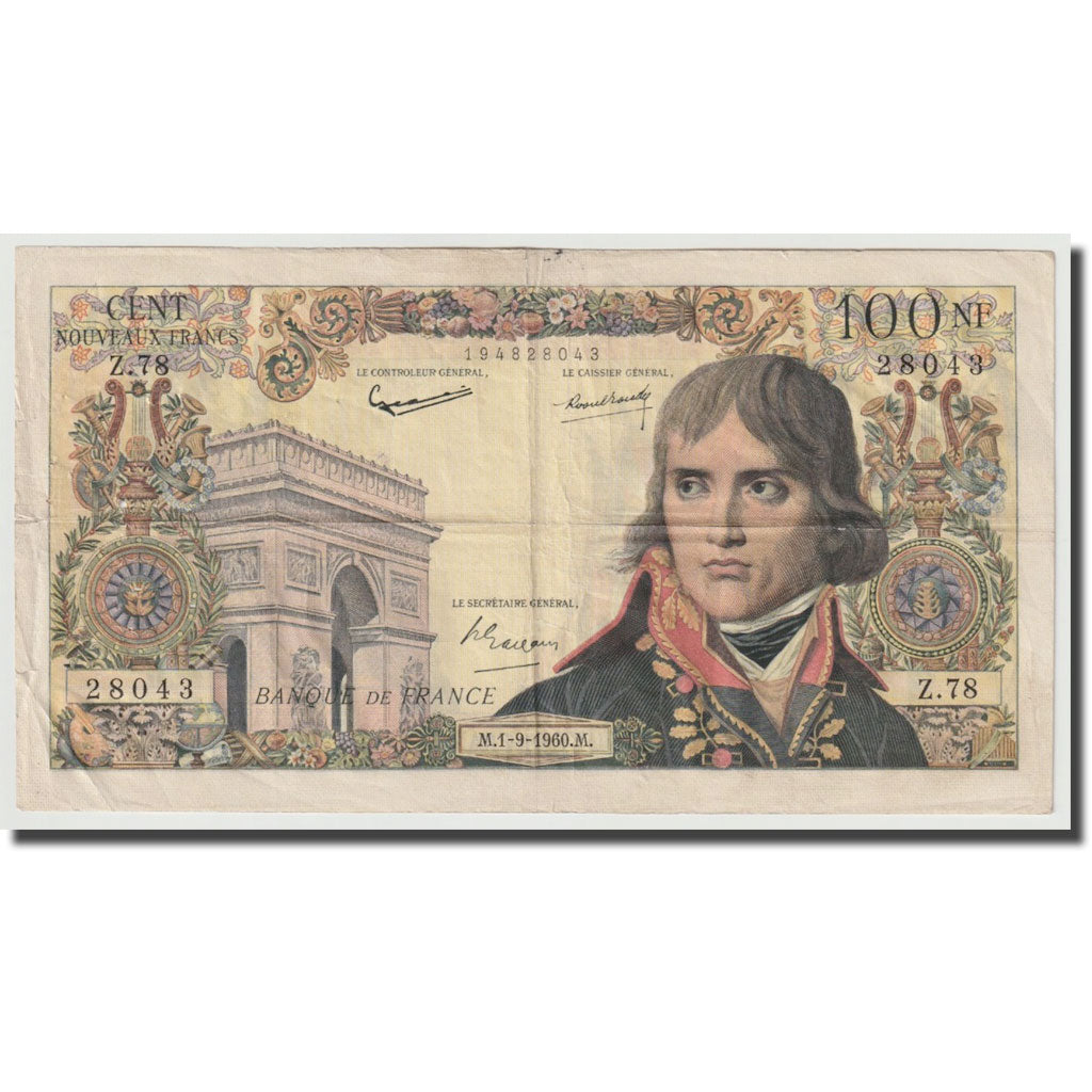 Francia, 100 Nouveaux Francs, Bonaparte, 1960, 1960-09-01, MB, Fayette:59.7