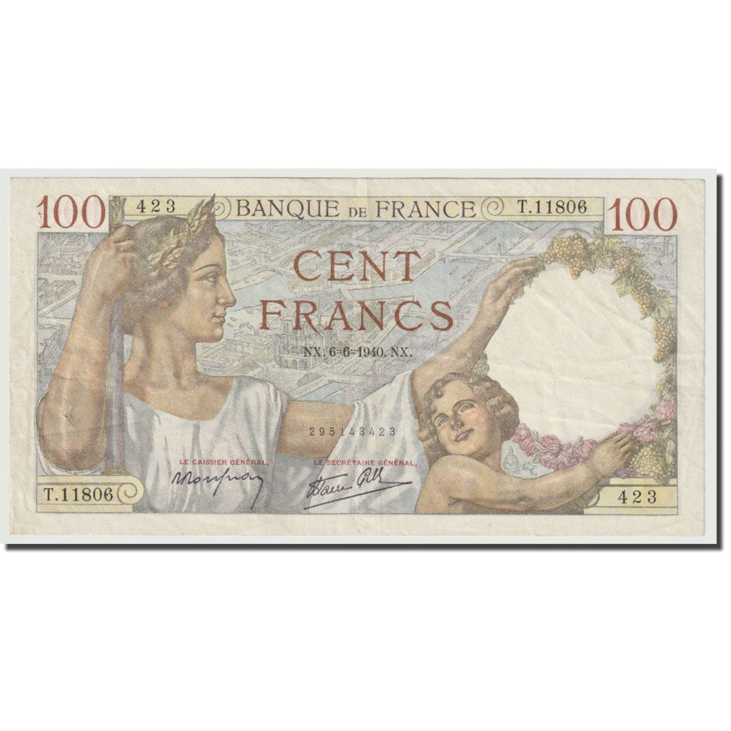 Frankreich, 100 Francs, Sully, 1940, 1940-06-06, SS, Fayette:26.31, KM:94