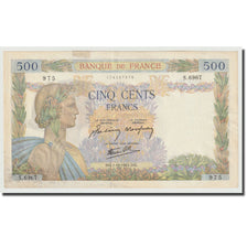 França, 500 Francs, La Paix, 1942, 1942-10-01, VF(20-25), Fayette:32.41, KM:95b