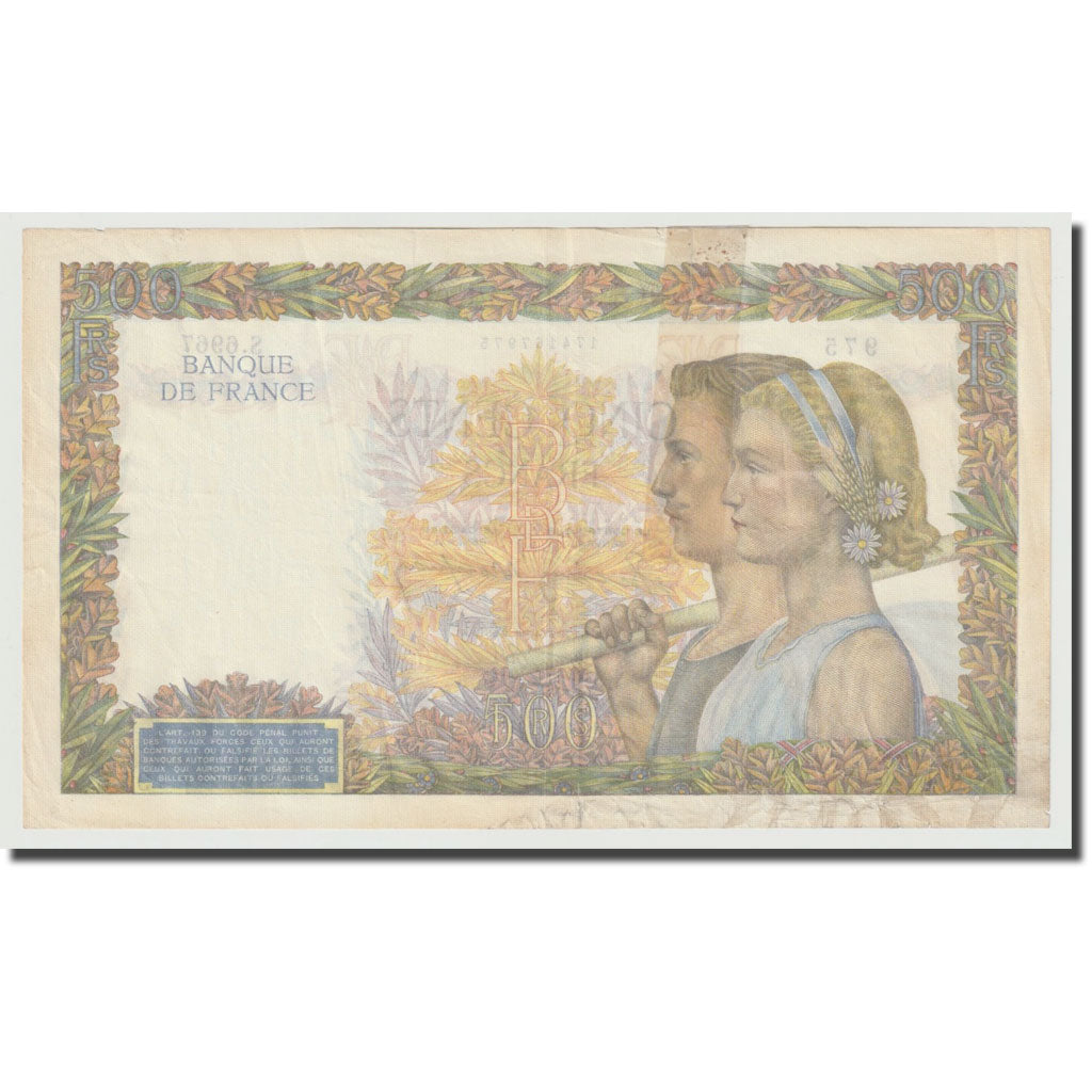 Francia, 500 Francs, La Paix, 1942, 1942-10-01, MB, Fayette:32.41, KM:95b