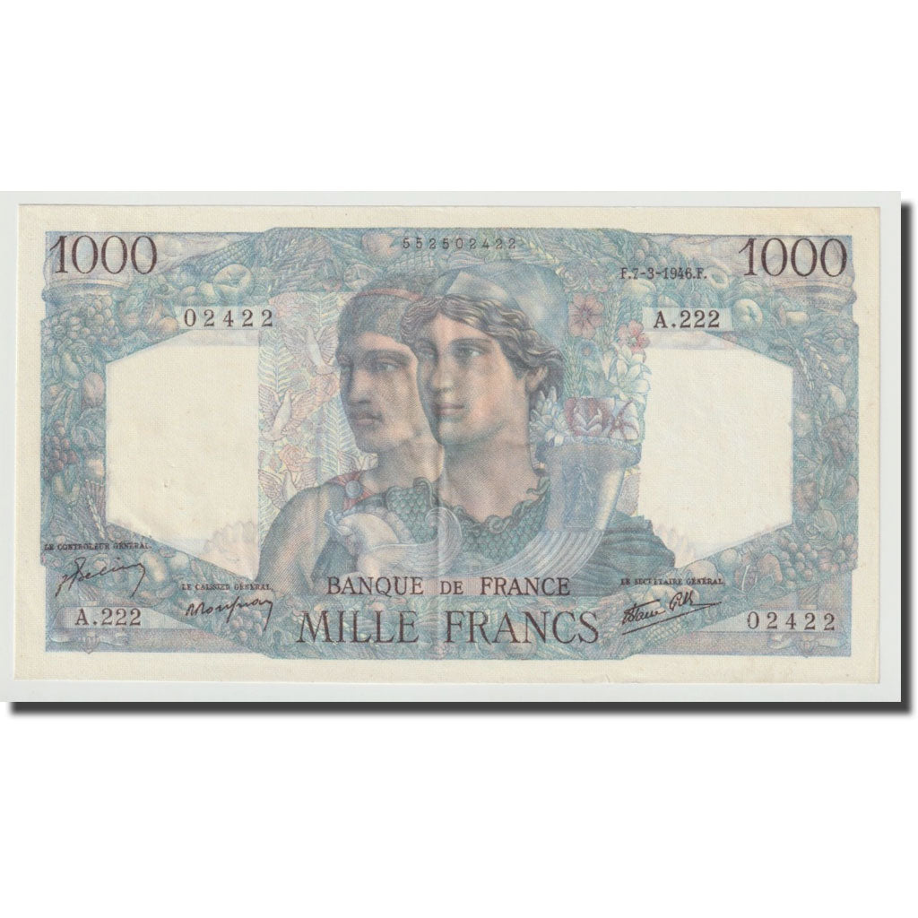 France, 1000 Francs, Minerve et Hercule, 1946, 1946-03-07, AU(55-58)