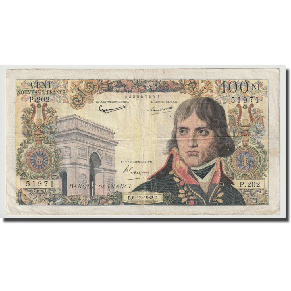 France, 100 Nouveaux Francs, Bonaparte, 1962, 1962-12-06, VF(20-25)