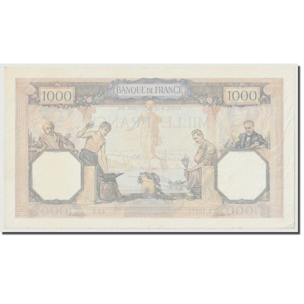 France, 1000 Francs, Cérès et Mercure, 1940, 1940-07-18, UNC(63)