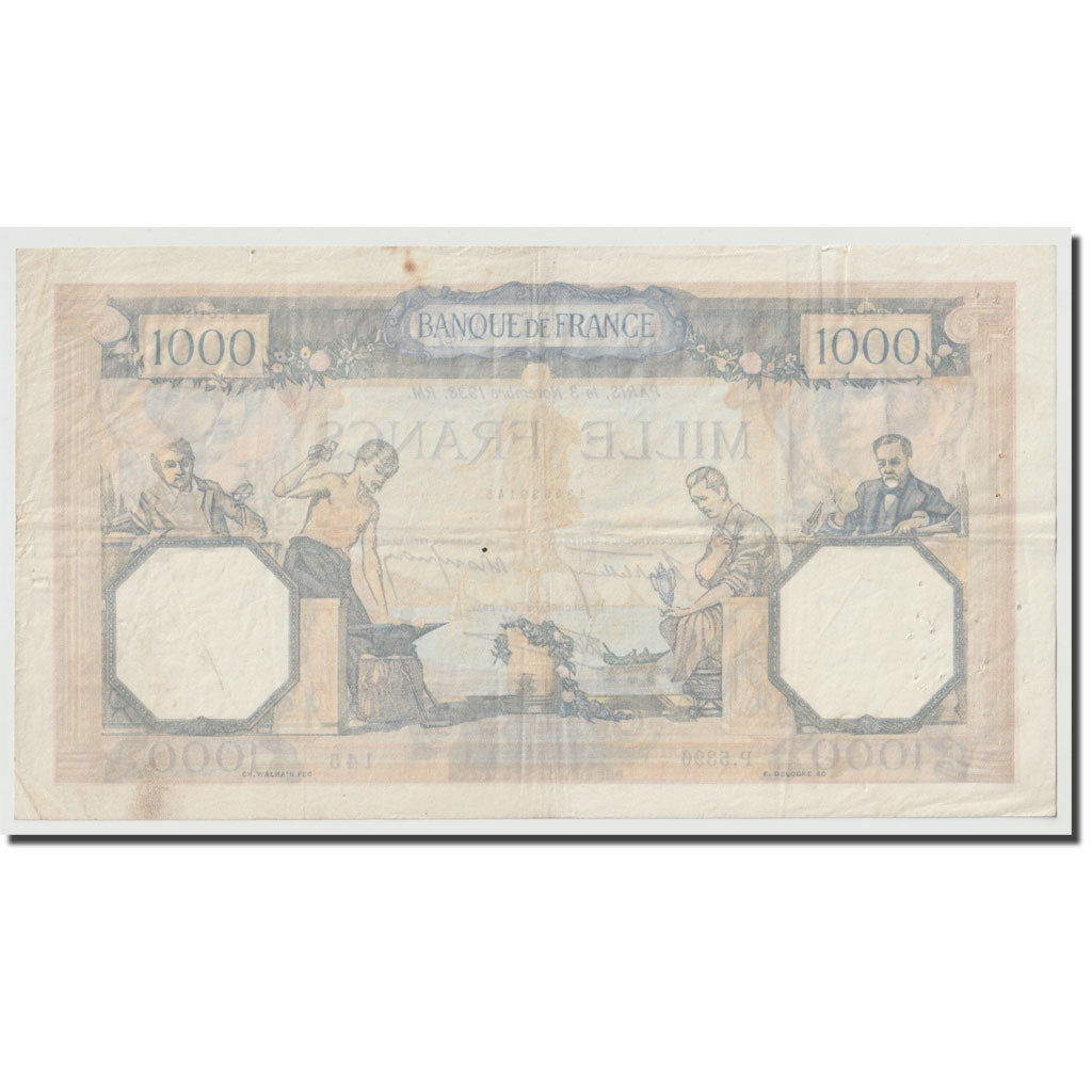 France, 1000 Francs, Cérès et Mercure, 1938, 1938-11-03, EF(40-45)