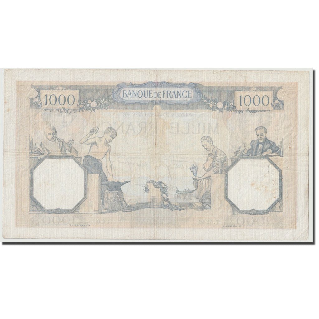 France, 1000 Francs, Cérès et Mercure, 1938, 1938-10-20, VF(30-35)