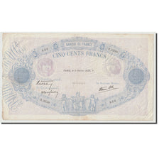 France, 500 Francs, Bleu et Rose, 1939, 1939-02-09, VF(30-35), Fayette:31.25