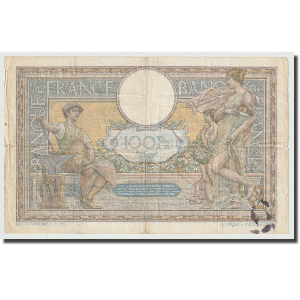 Francia, 100 Francs, Luc Olivier Merson, 1909, 1909-06-15, MB+, Fayette:23.1