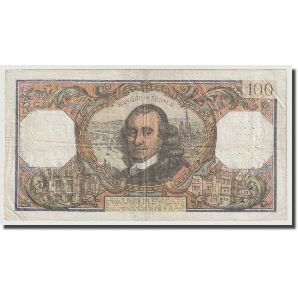 Francia, 100 Francs, Corneille, 1972, 1972-01-06, BC+, Fayette:65.38, KM:149d