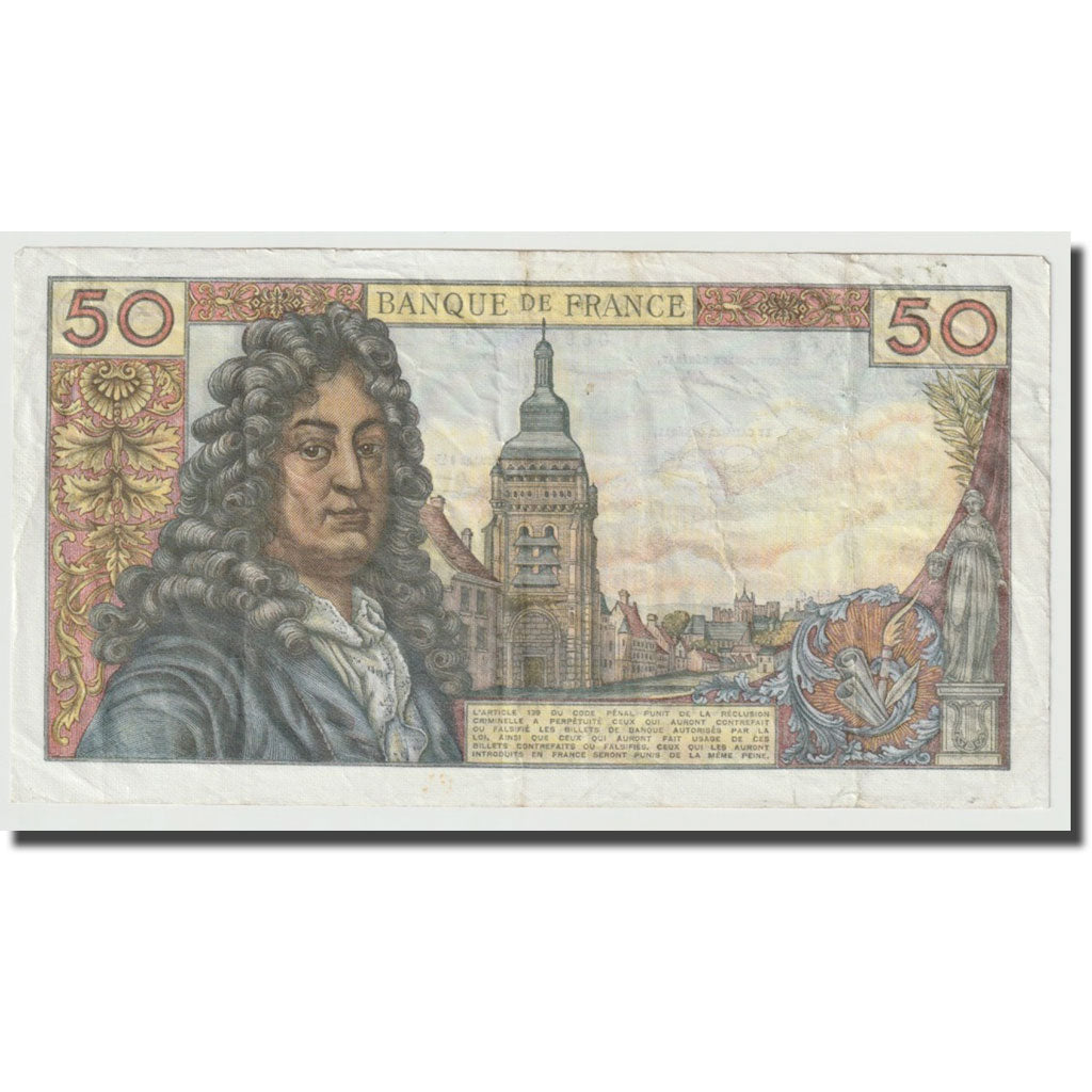 France, 50 Francs, Racine, 1975, 1975-10-02, AU(50-53), Fayette:64.31, KM:148e