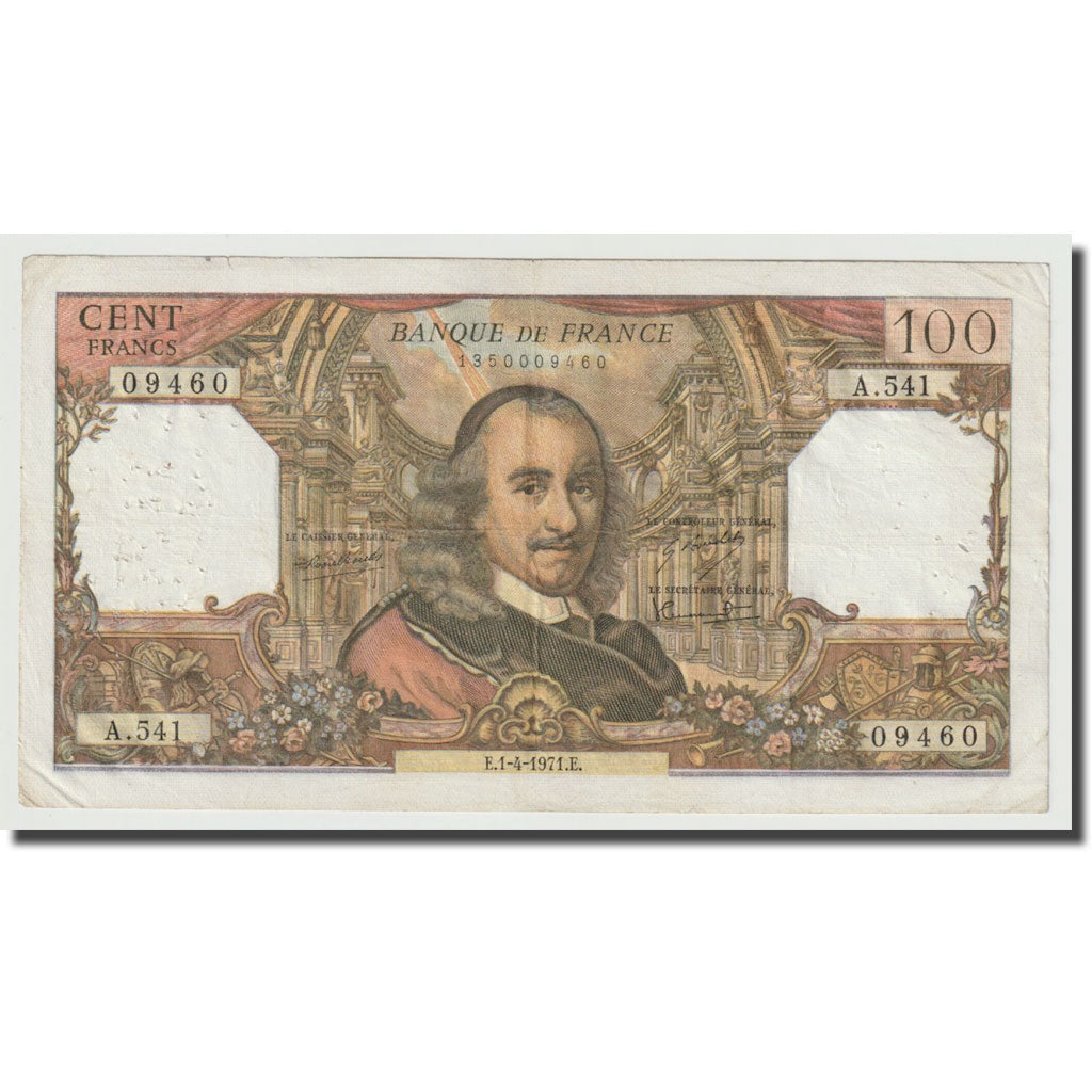 Frankreich, 100 Francs, Corneille, 1971, 1971-04-01, S+, Fayette:65.35, KM:149c