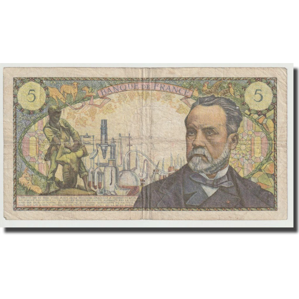 Francia, 5 Francs, Pasteur, 1966, 1966-11-04, MB, Fayette:61.4, KM:146a