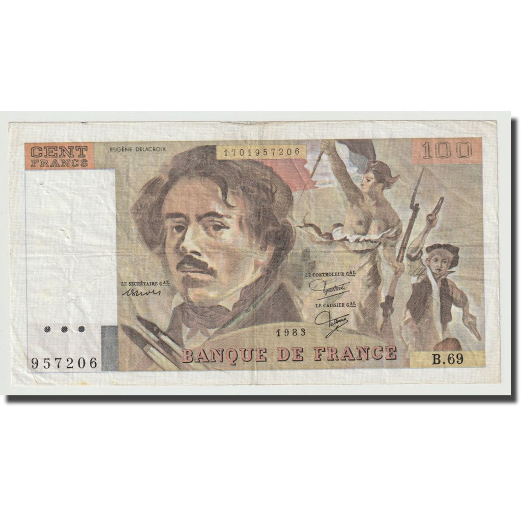 Frankreich, 100 Francs, Delacroix, 1983, SS, Fayette:69.7, KM:154b