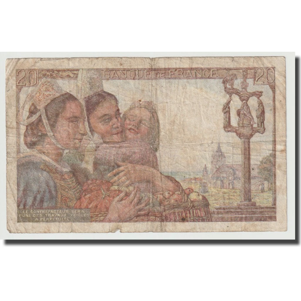 Frankreich, 20 Francs, Pêcheur, 1942, 1942-09-24, S, Fayette:13.3, KM:100a
