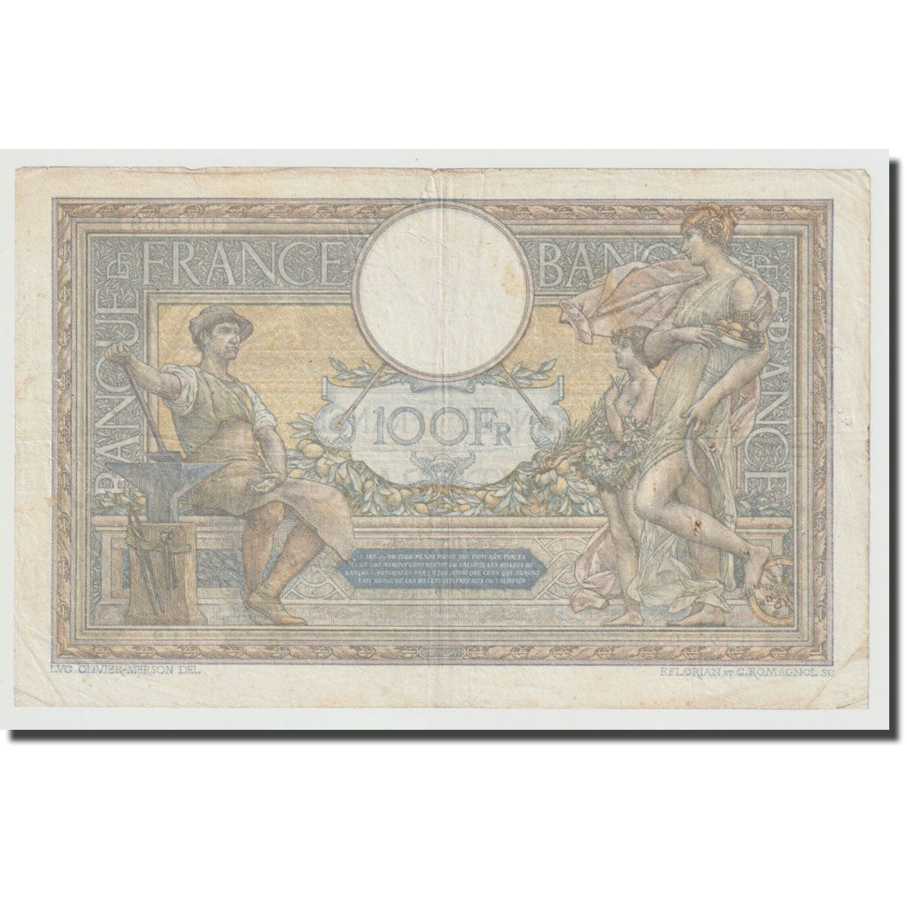 France, 100 Francs, Luc Olivier Merson, 1925, 1925-10-06, VF(30-35)