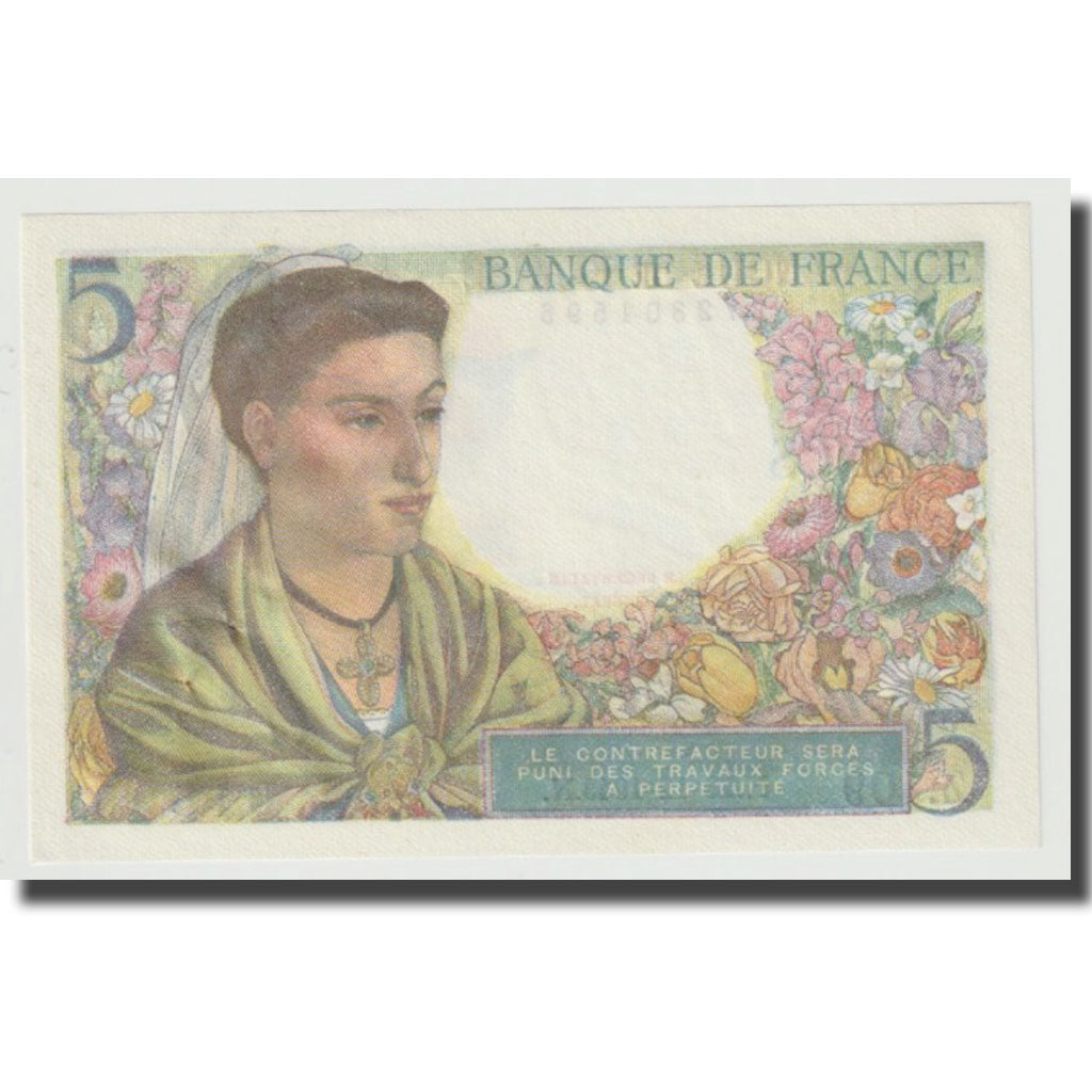Francia, 5 Francs, Berger, 1943, 1943-12-23, SPL, Fayette:05.05, KM:98a