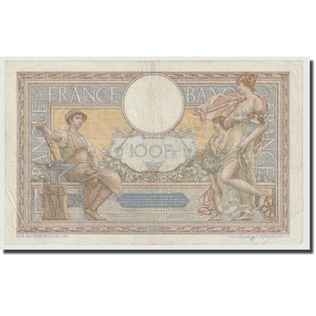 France, 100 Francs, Luc Olivier Merson, 1929, 1929-02-21, EF(40-45)