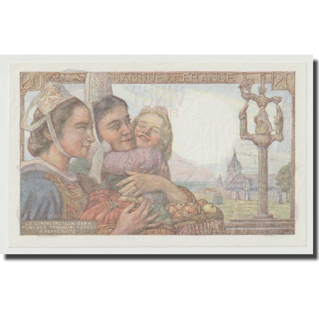 France, 20 Francs, Pêcheur, 1943, 1943-01-28, NEUF, Fayette:13.5, KM:100a
