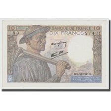 Francja, 10 Francs, Mineur, 1941, 1941-10-09, UNC(64), Fayette:8.2, KM:99a