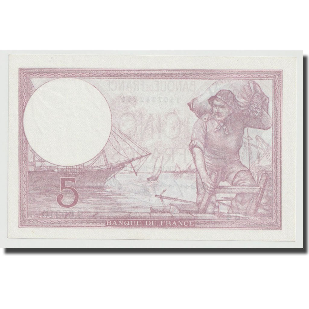 Frankrijk, 5 Francs, Violet, 1939, 1939-08-10, NIEUW, Fayette:4.5, KM:83