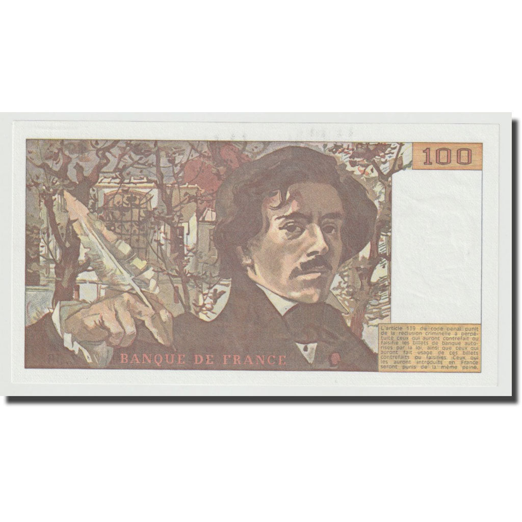 Frankreich, 100 Francs, Delacroix, 1982, UNZ, Fayette:69.6, KM:154b