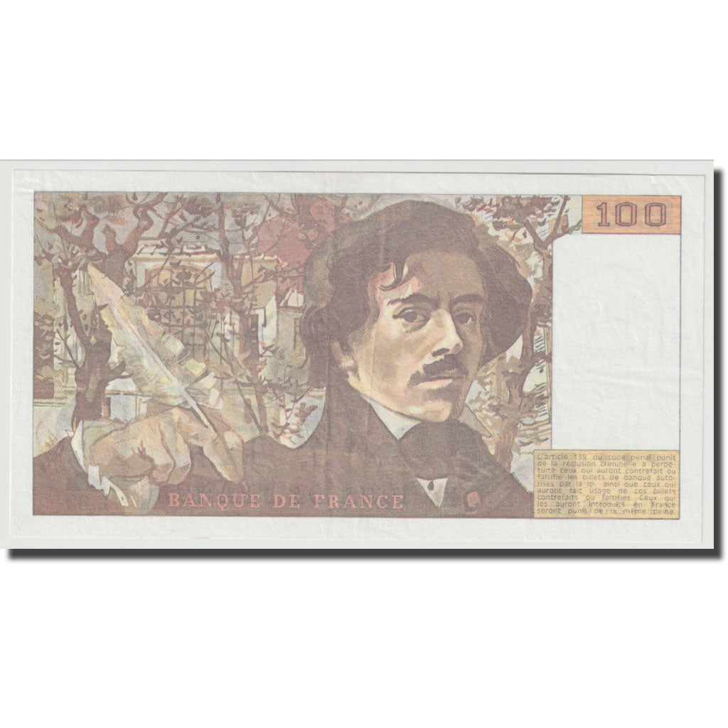 Frankreich, 100 Francs, Delacroix, 1984, UNZ, Fayette:69.8b), KM:154b