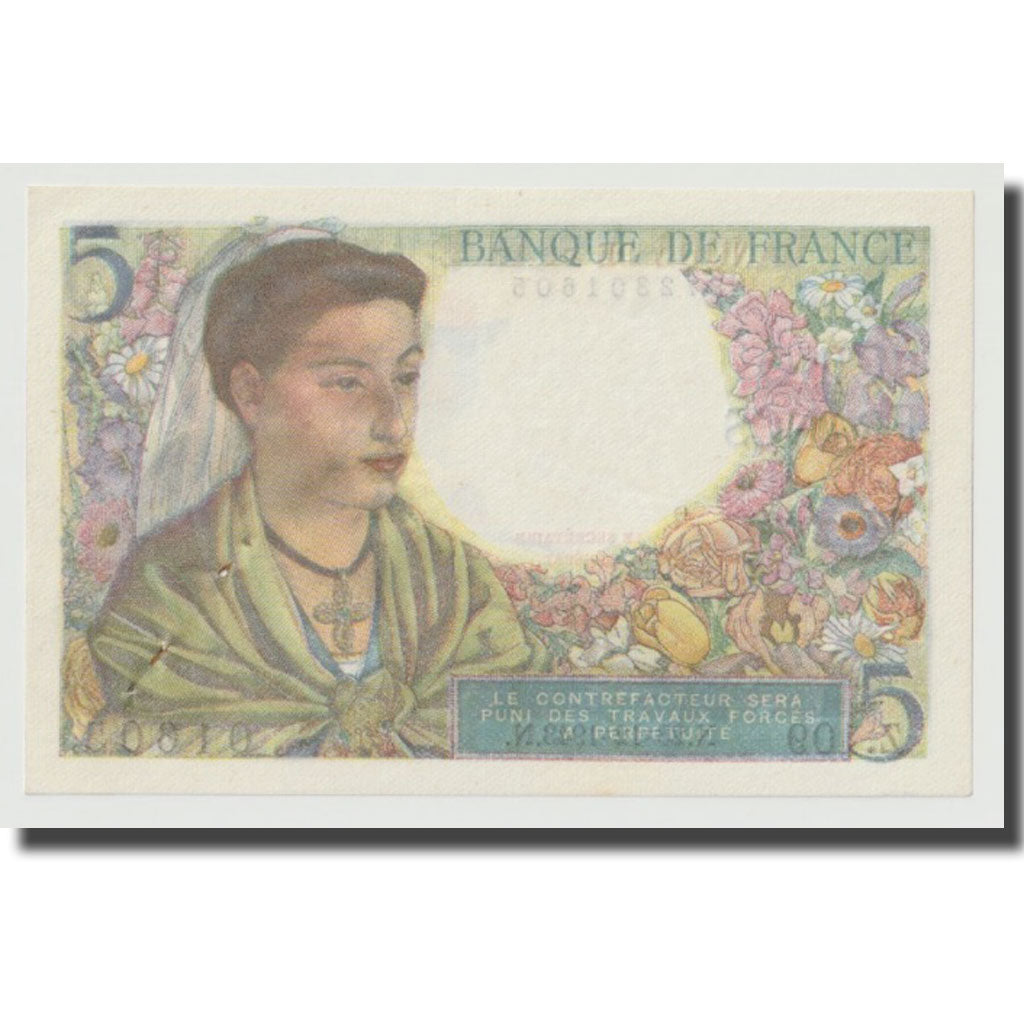 Francia, 5 Francs, Berger, 1943, 1943-12-23, EBC, Fayette:5.5, KM:98a