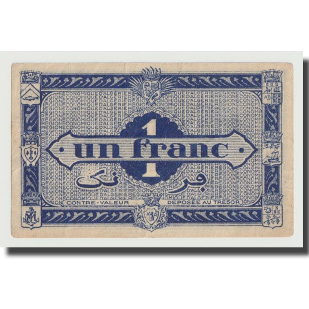 Banknote, Algeria, 1 Franc, 1944, 1944-01-31, KM:98a, AU(55-58)