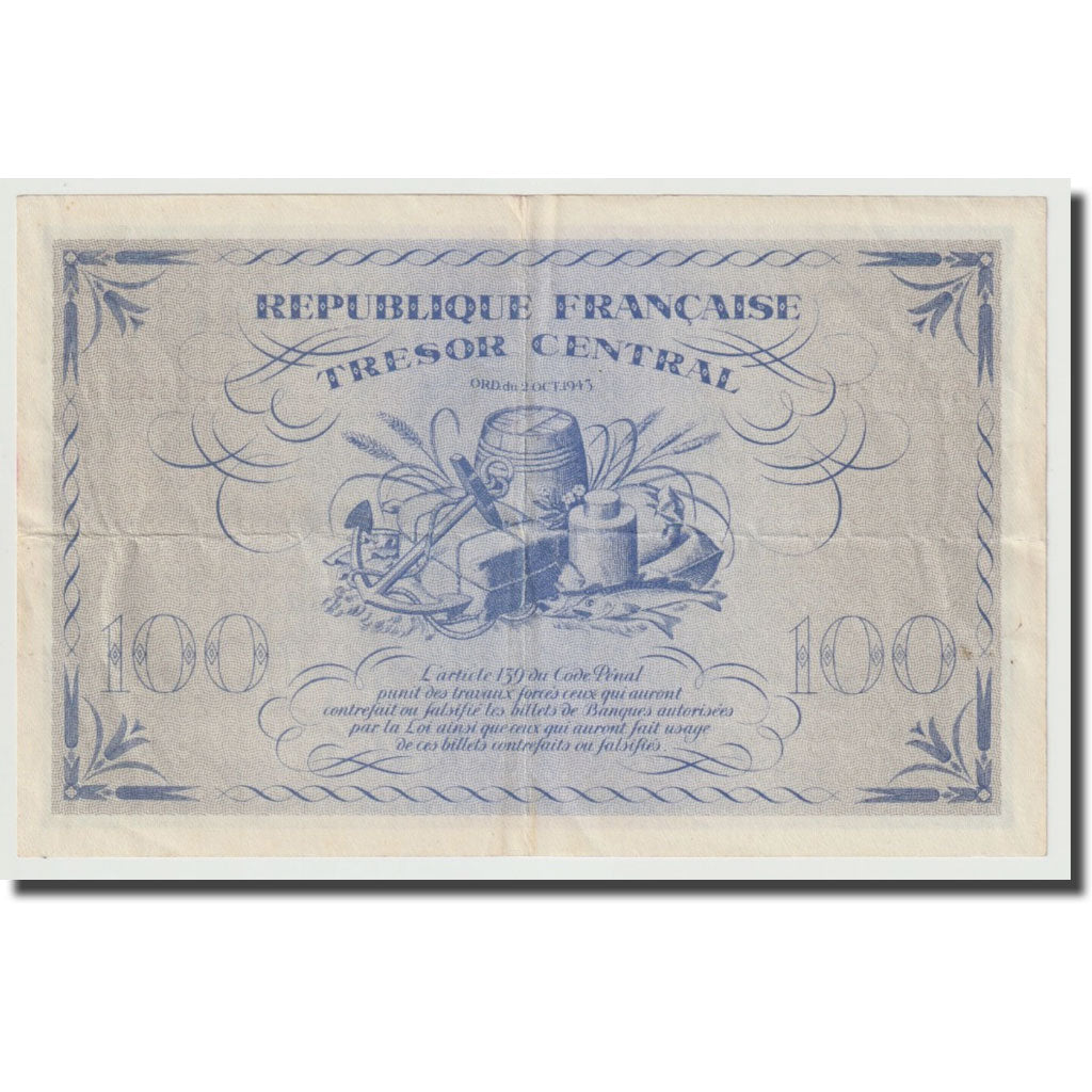 Francia, 100 Francs, Marianne, 1943, 1943-10-02, BB+, Fayette:VF6.1g, KM:105a