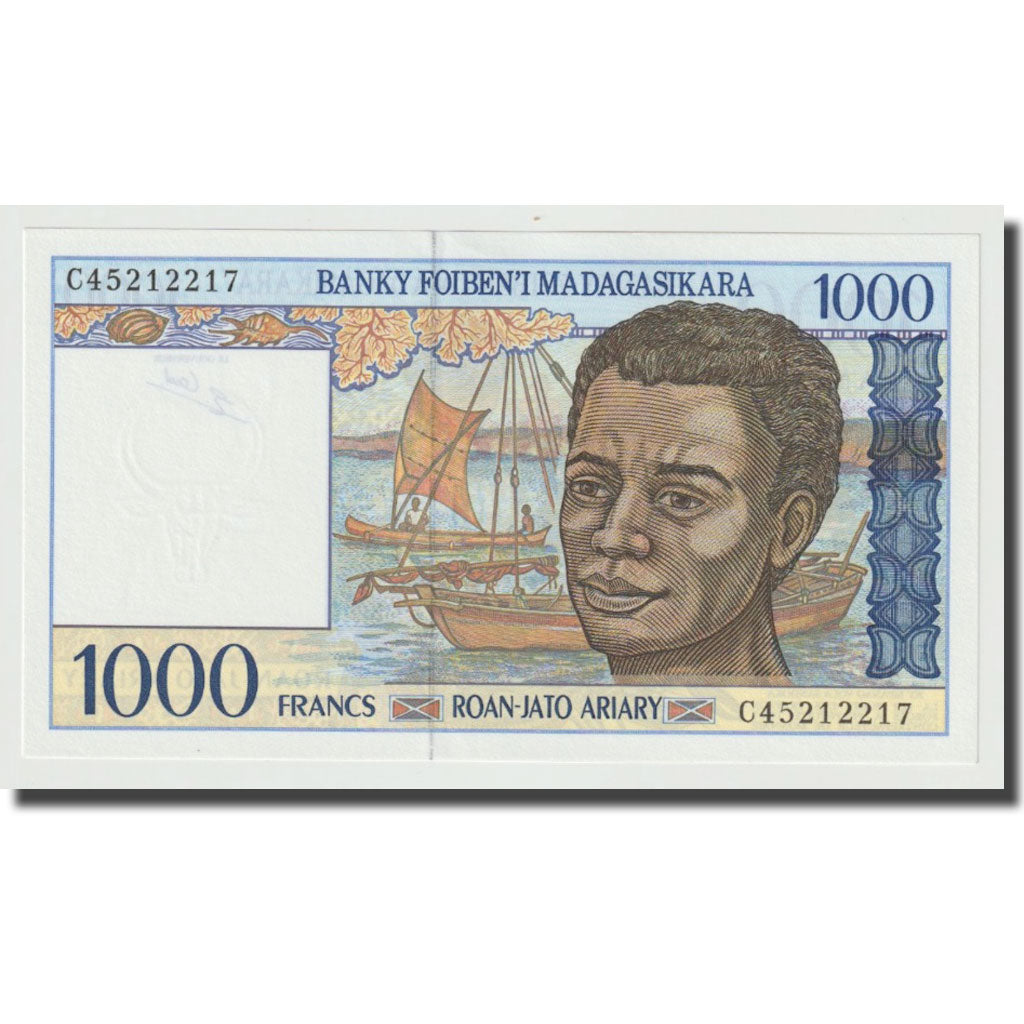 Banknote, Madagascar, 1000 Francs = 200 Ariary, Undated (1994), KM:76b