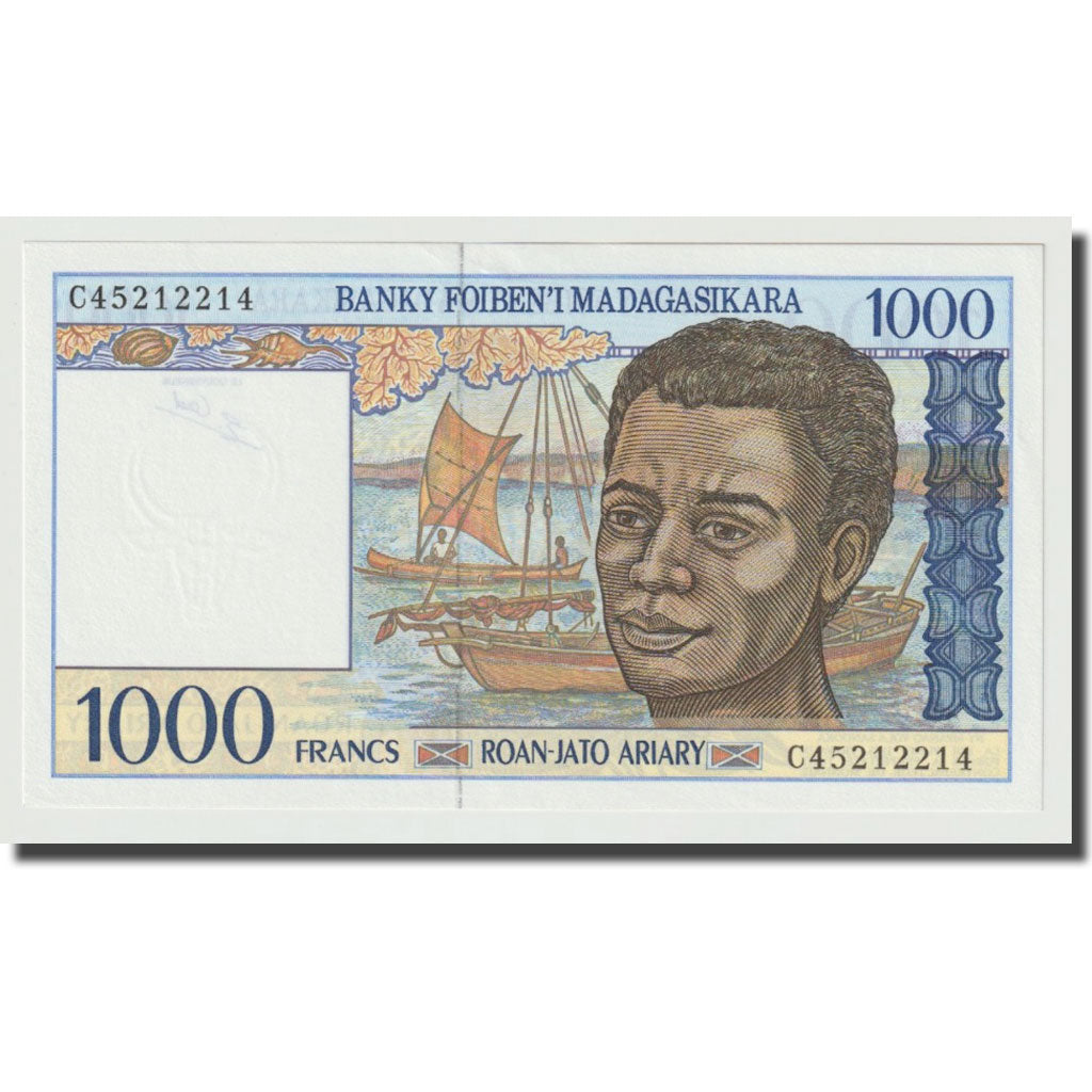 Banknote, Madagascar, 1000 Francs = 200 Ariary, Undated (1994), KM:76b