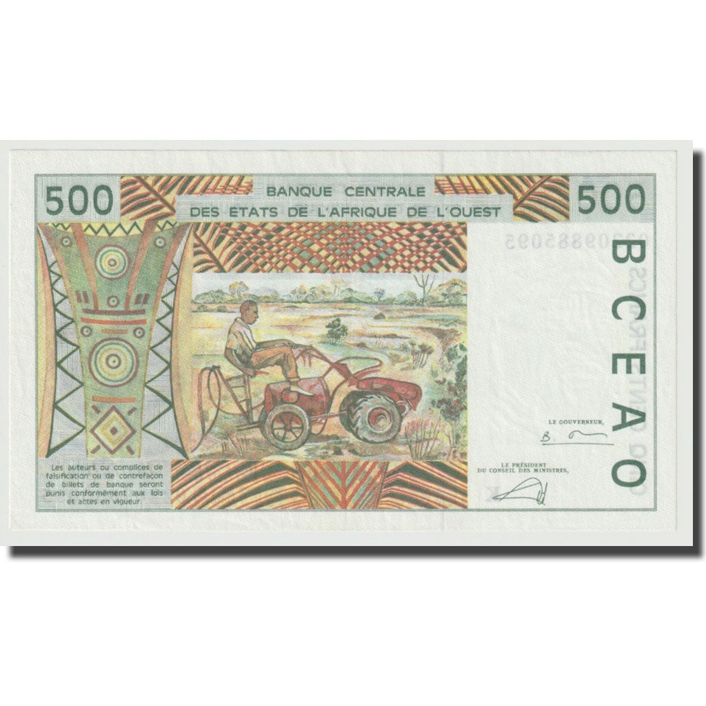 Banknote, West African States, 500 Francs, 1991-2002, KM:410Dd, UNC(63)