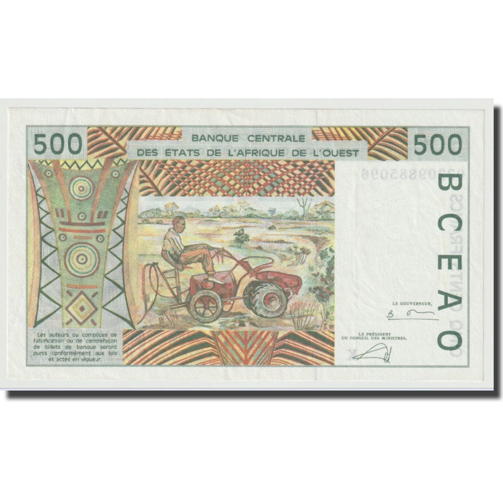Banknote, West African States, 500 Francs, 1991-2002, KM:410Dd, UNC(63)