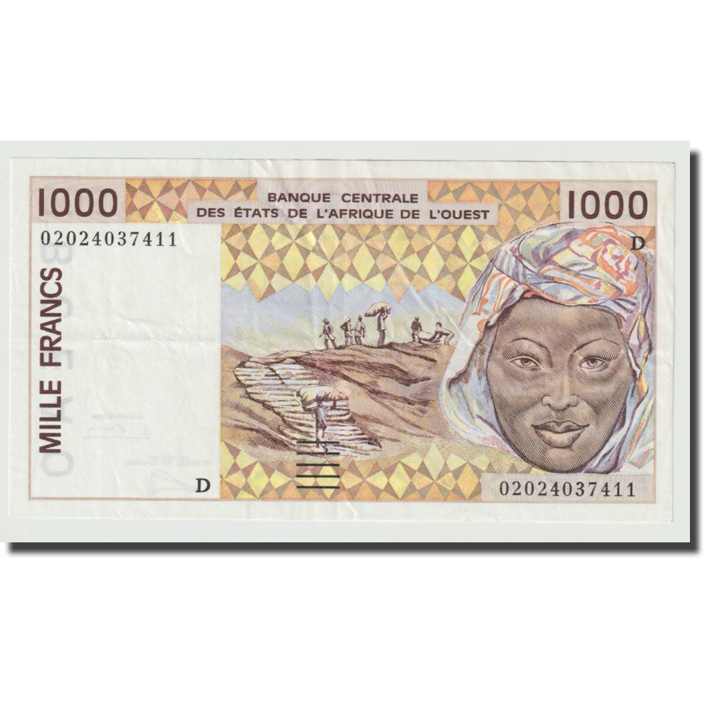 Banknote, West African States, 1000 Francs, 1991-2003, KM:111Ad, AU(50-53)