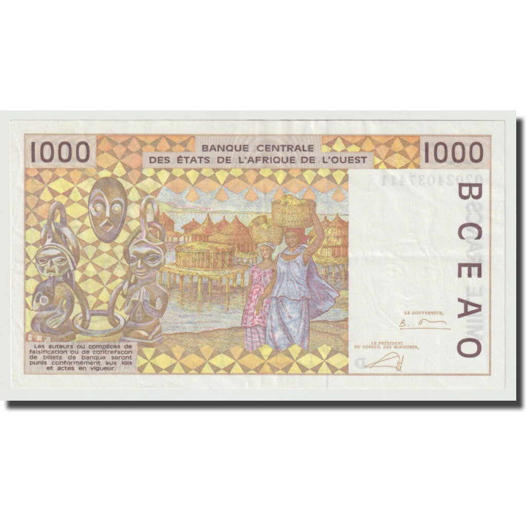 Banknote, West African States, 1000 Francs, 1991-2003, KM:111Ad, AU(50-53)