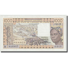 Banknot, Kraje Afryki Zachodniej, 1000 Francs, 1986, KM:807Tg, UNC(65-70)