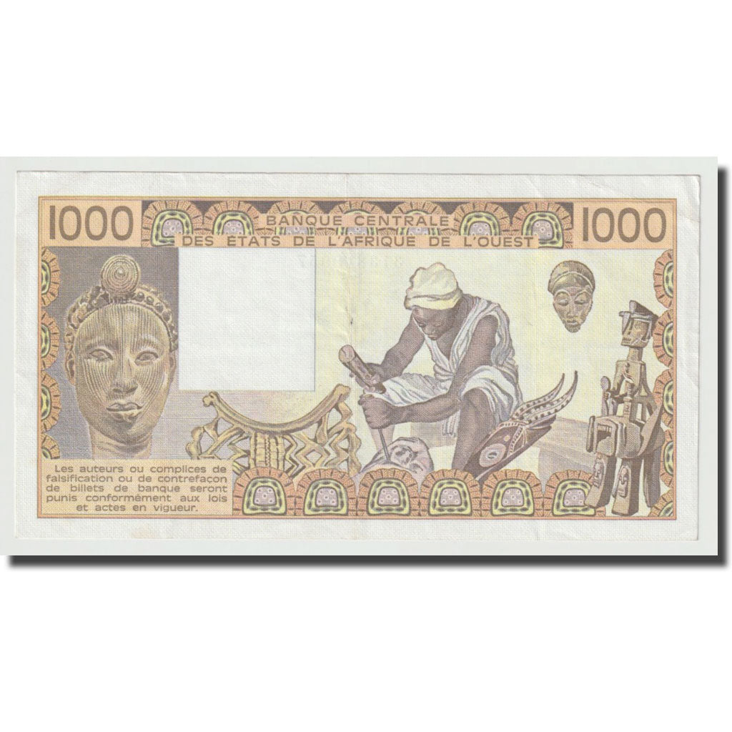 Banknote, West African States, 1000 Francs, 1986, KM:807Tg, UNC(65-70)