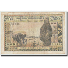 Biljet, West Afrikaanse Staten, 500 Francs, Undated (1959-65), KM:702Km, TB