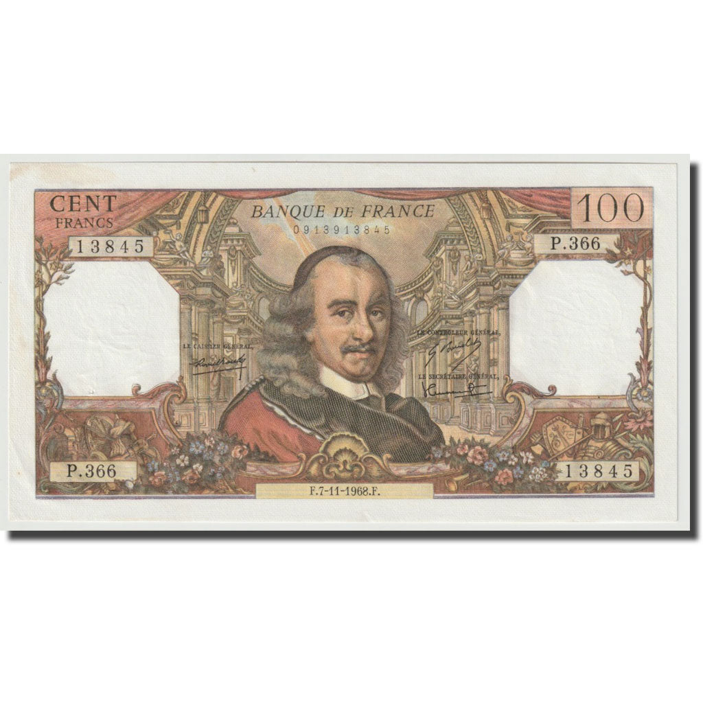Francia, 100 Francs, Corneille, 1968, 1968-11-07, SC+, Fayette:65.24, KM:149c