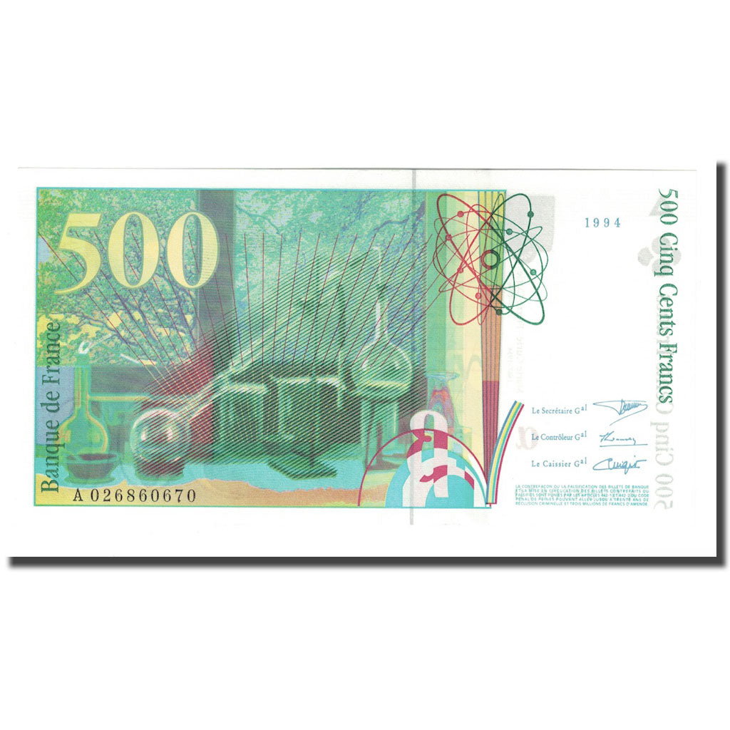 Frankreich, 500 Francs, Pierre et Marie Curie, 1994, UNZ, Fayette:76.01, KM:160a