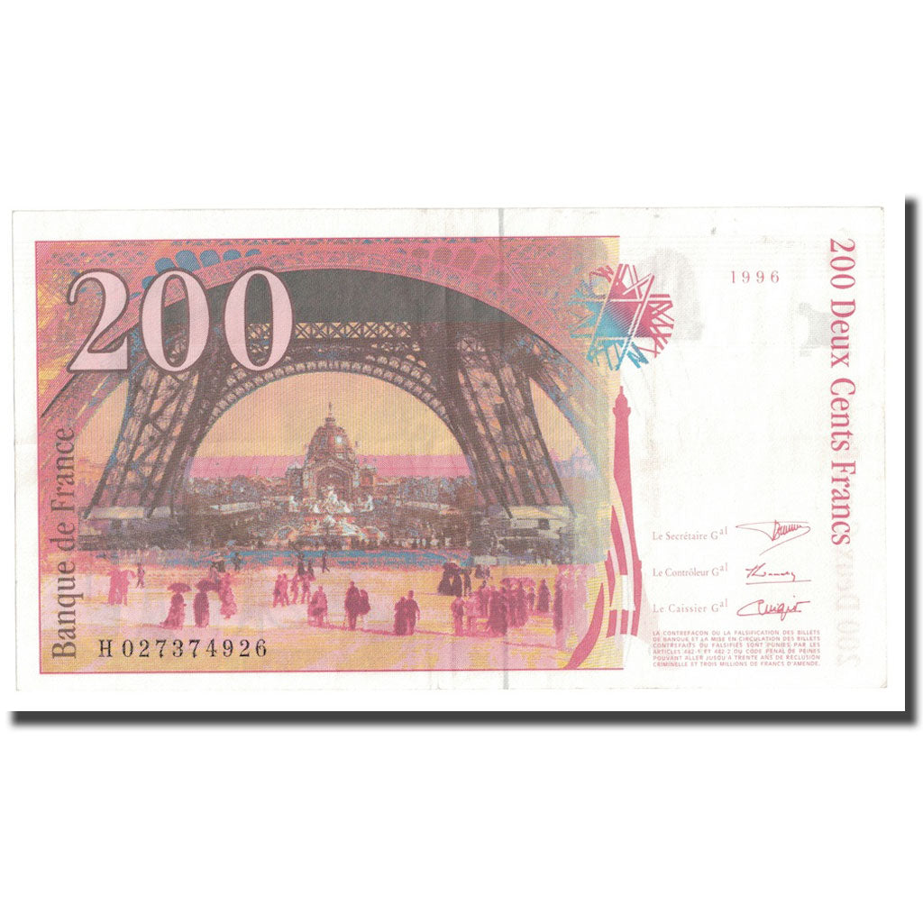 France, 200 Francs, Eiffel, 1996, UNC(64), Fayette:75.2, KM:159a