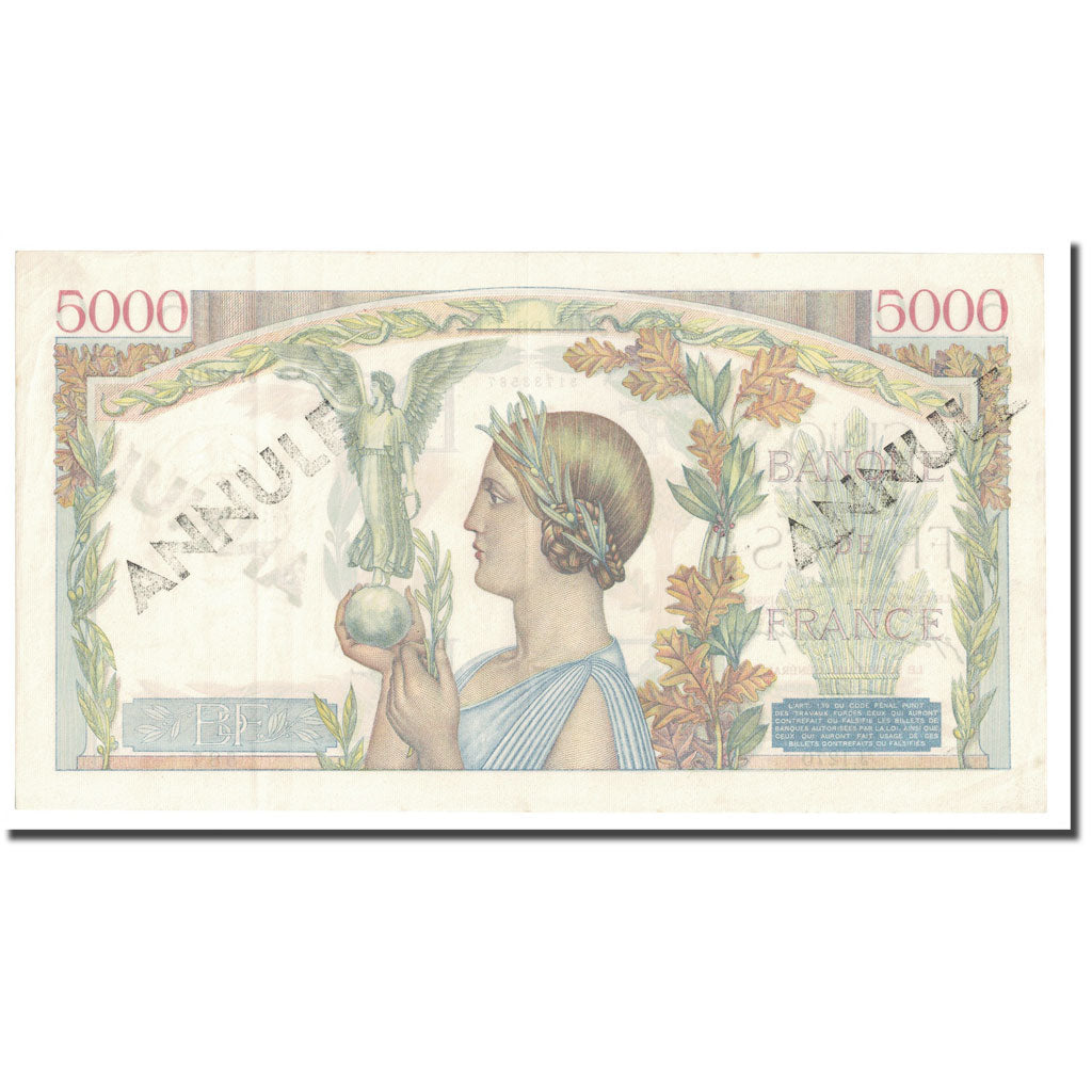 France, 5000 Francs, Victoire, 1944, 1944-04-06, SUP, Fayette:46.51, KM:97e