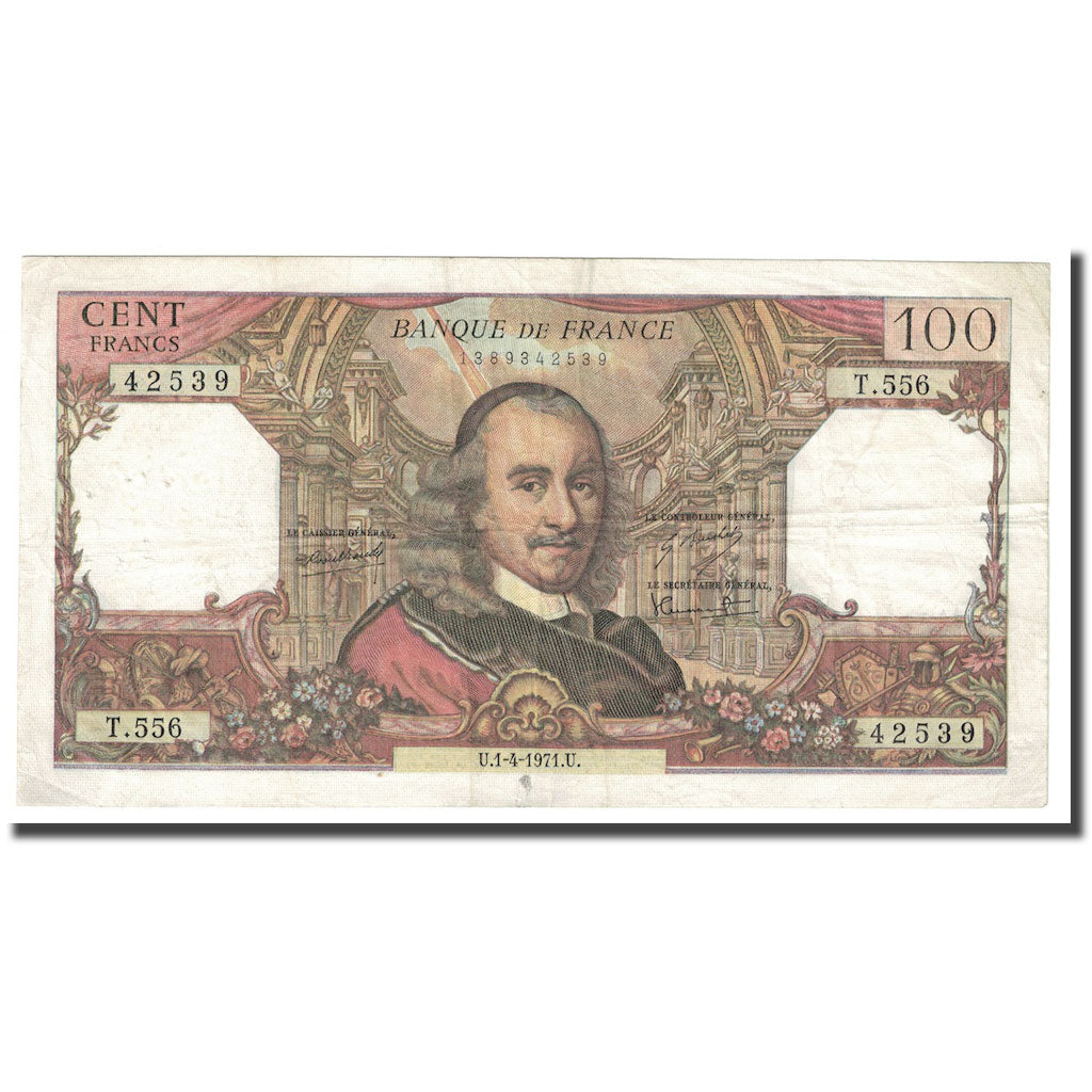 France, 100 Francs, Corneille, 1971, 1971-04-01, EF(40-45), Fayette:65.35