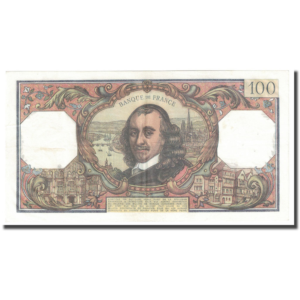França, 100 Francs, Corneille, 1971, 1971-10-07, AU(55-58), Fayette:65.37