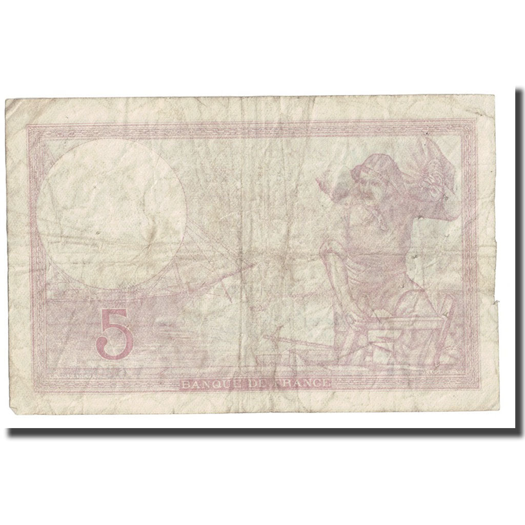 France, 5 Francs, Violet, 1939, 1939-09-14, VF(30-35), Fayette:4.8, KM:83