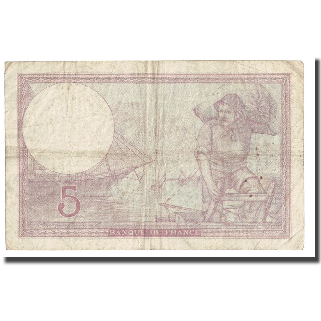Francia, 5 Francs, Violet, 1940, 1940-12-05, MB+, Fayette:4.16, KM:83